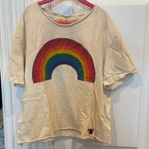 Aviator Nation Cream Rainbow Tee